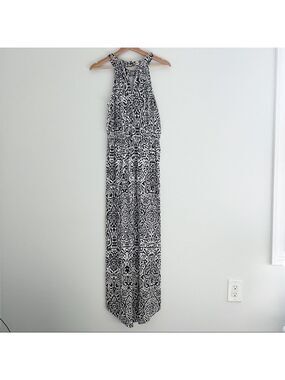 JLo Jennifer Lopez Maxi Dress Animal Print Zebra Chain Detail Small
